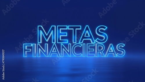 Sobre un fondo azul, las palabras "Metas financieras" estan escritas.