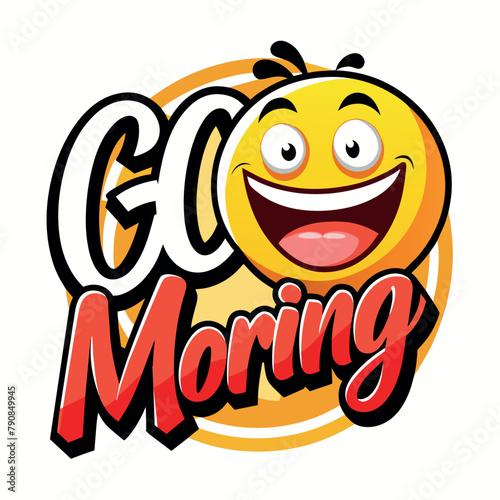 Good Morning Text Logo vector art illustration