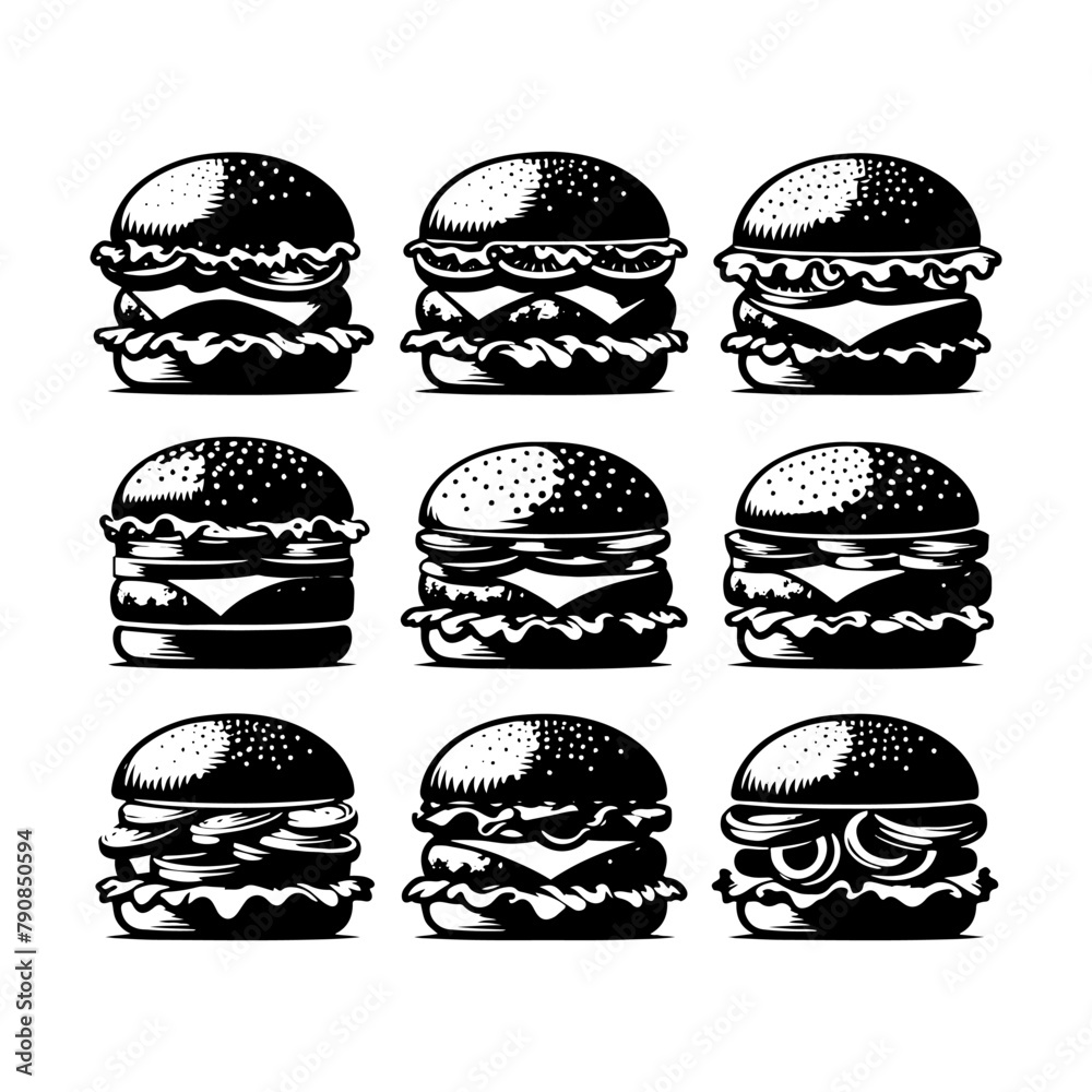 Hamburger Silhouette Illustration: Easy Graphic Enhancement - Minimallest Hamburger Vector
Hamburger Silhouette Illustration: Easy Graphic Enhancement - Minimallest Hamburger Vector