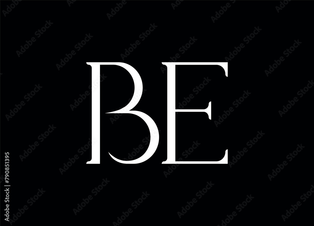 Fototapeta premium BE letter logo and monogram logo design