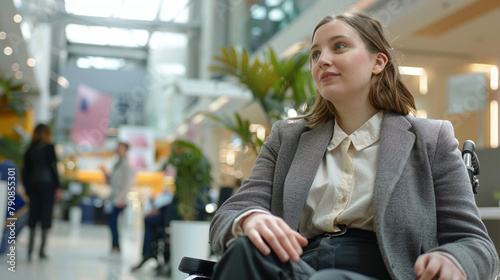 Disabled Caucasian Woman At A Job Fair - A Woman In A Wheelchair Discusses Career Opportunities With A Recruiter At An Accessibility-Focused Job Fair Booth