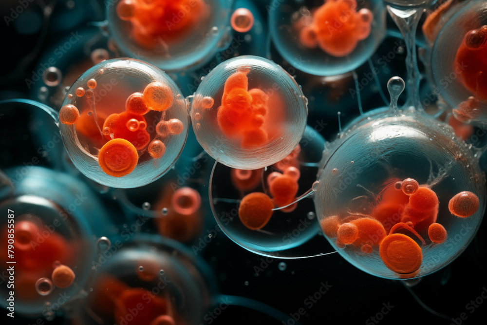 Close-up zoom image of fungal pathogens. - obrazy, fototapety, plakaty 
