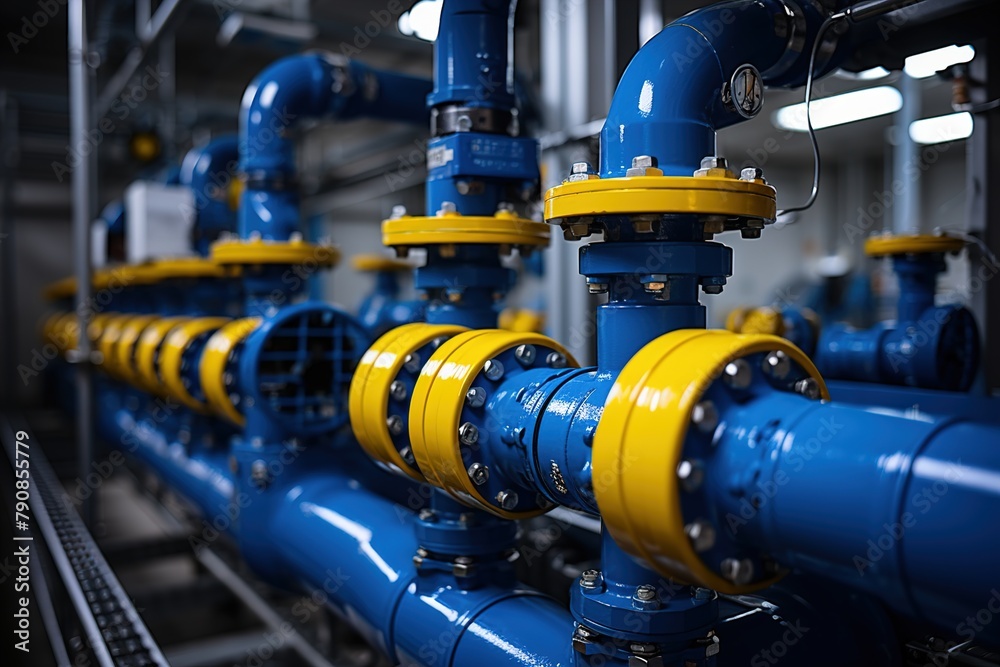 Valves and pipelines in oil refinery