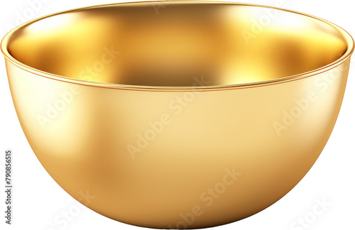 golden bowl.bowl made of gold isolated on white or transparent background transparency 