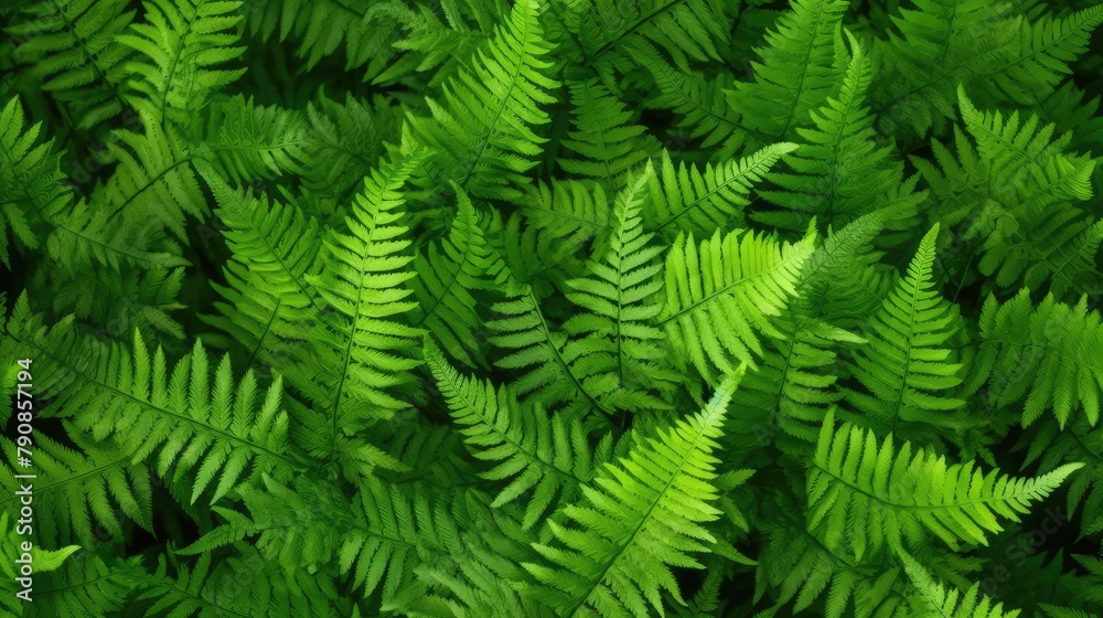 Background of fern leaves texture. AI generated.