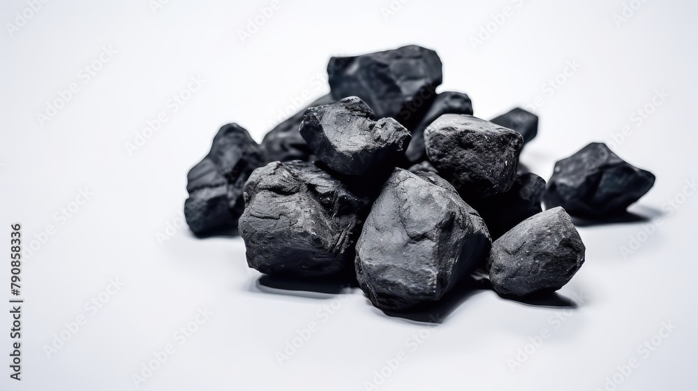 Coal on a white background. AI generated. Coal on a white background. AI generated.