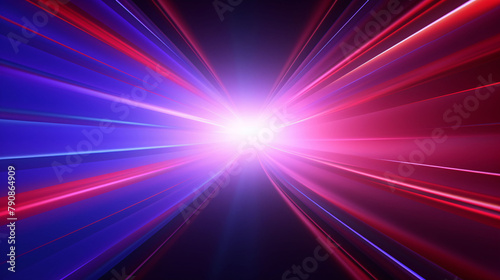 Abstract red and blue light background on black background, futuristic tech energy concept illustration