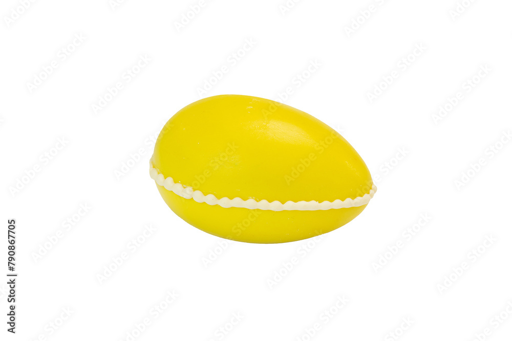 Handmade chocolate Easter egg on white background Handmade chocolate Easter egg on white background