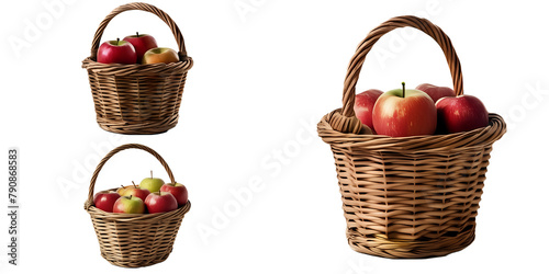 basket of apples, cut out 