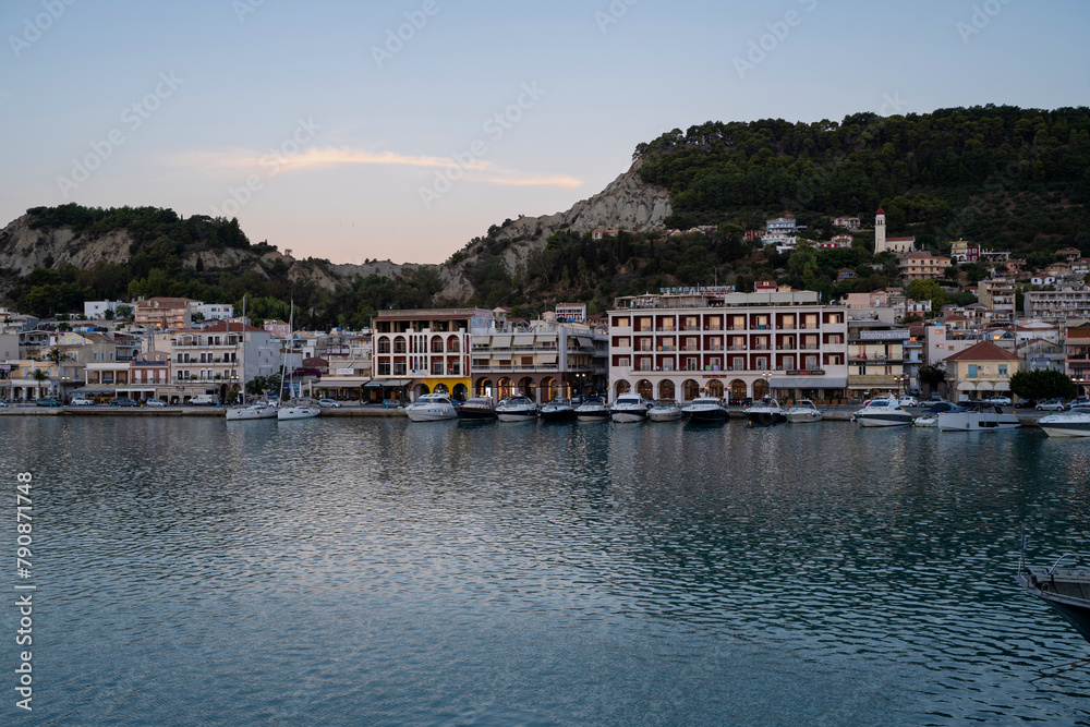 View of building located in Lomvardou street in the city of zakynthos near Zante port