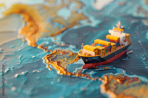 Ocean Freight: A Visual Journey Through the Global Logistics Network © 思源 蒋