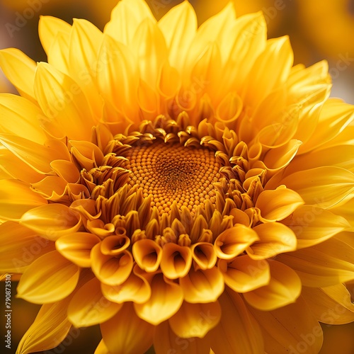 Close-up of a yellow sunflower  shallow depth of field