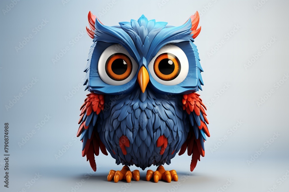 Cartoon 3d owl,ai generated