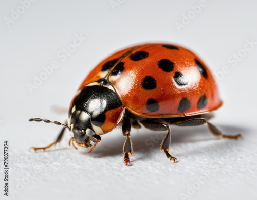 airbrushed digital simple illustration of an lady bug, isolated on a pure white background