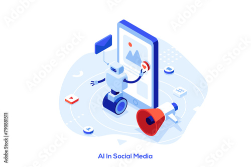 Modern Isometric Business Scene. Vector Illustration