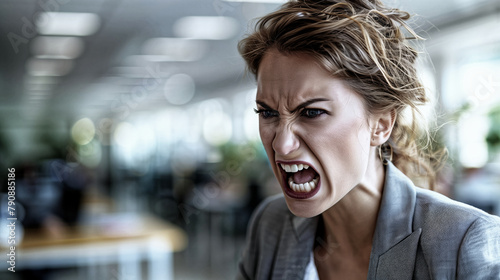 トラブルやストレスで叫ぶ女性 photo