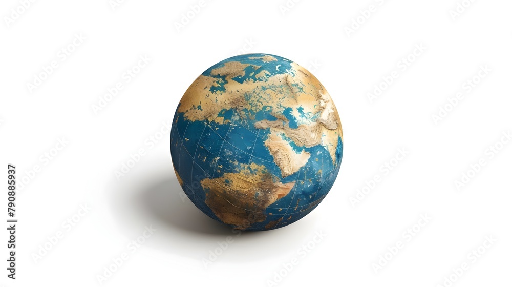 3D Globe Icon Representing Global Connectivity and Digital Technological Innovation