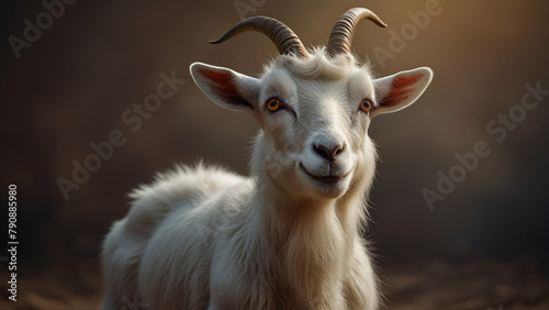 A goat image, beautiful goat, white goat
