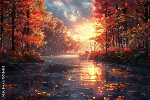 Autumn nature scene digital art © TIYASHA