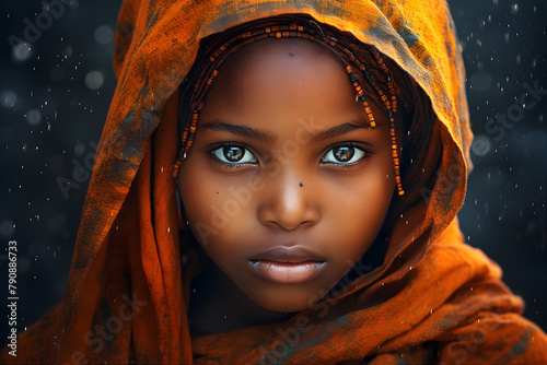 Portrait of an African street child. Concept of Day of the African Child, June 16