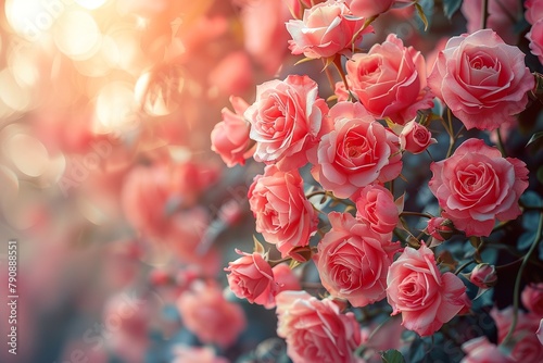 Beautiful rose garden background