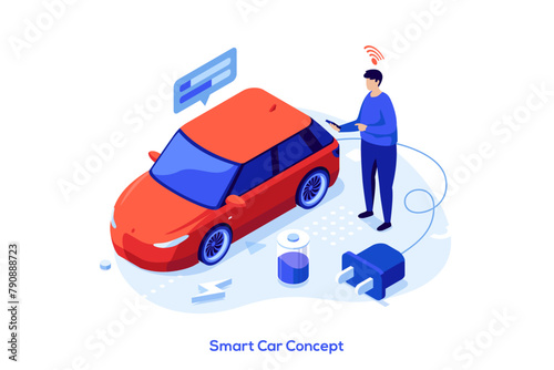 Modern Isometric Business Scene. Vector Illustration