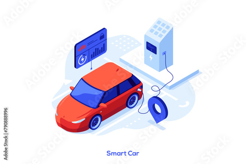 Modern Isometric Business Scene. Vector Illustration
