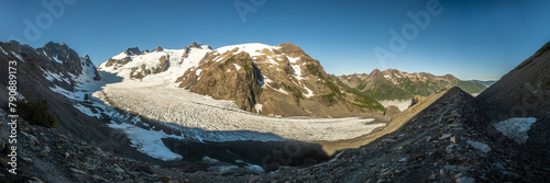 Panorama Of Blue Glacier On a Clear Sky Day © kellyvandellen