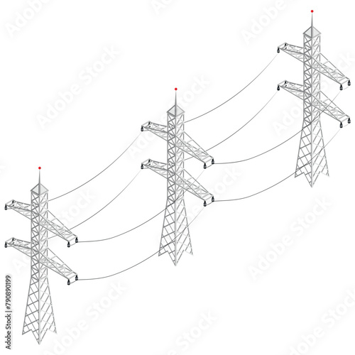 Isometric Power Grid Illustration