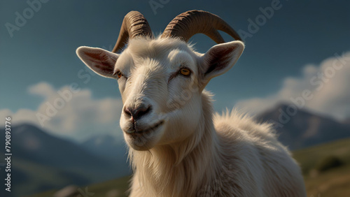 goat on the mountain, goat, white goat