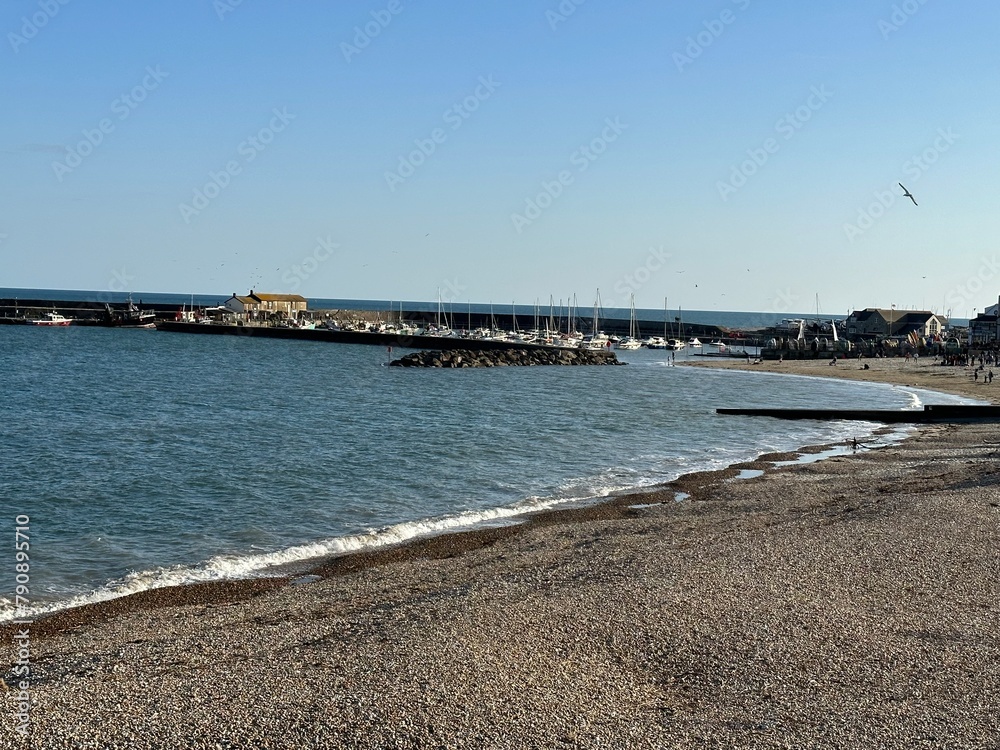 Lyme Regis seaside beach scene Dorset England Lyme Regis seaside beach scene Dorset England