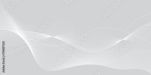 Colorful and white abstract background with flowing particles. Digital future technology concept. Abstract colorful paper wave background and abstract gradient and colorful wave curve lines.