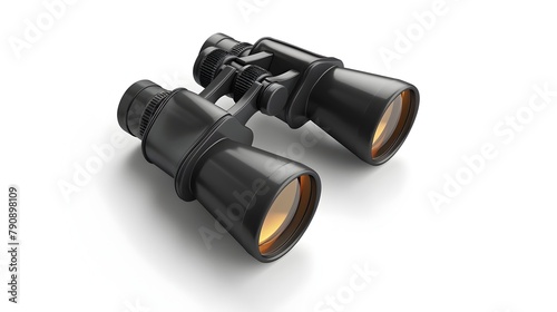 Detailed and 3D Binocular Icon Symbolizing and Observation Equipment