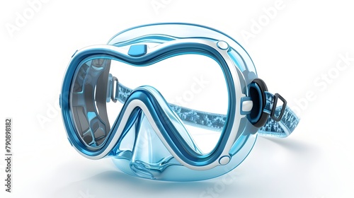 Detailed 3D Scuba Diving Mask Representing Underwater Adventure and