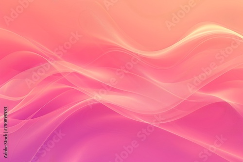 Soft pink and orange gradient background with abstract waves © DigitalParadise