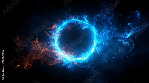 make a similar small circular blue mana energy aura photo