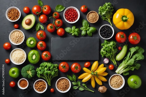 Vegetarian food ingredients. Healthy eating concept.