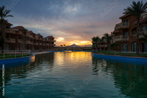 View of sunset in Sharm El Sheikh resort