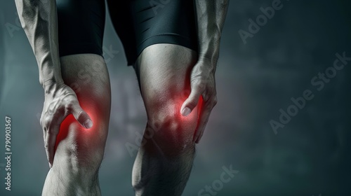Man experiencing knee and joint pain during exercise © volga
