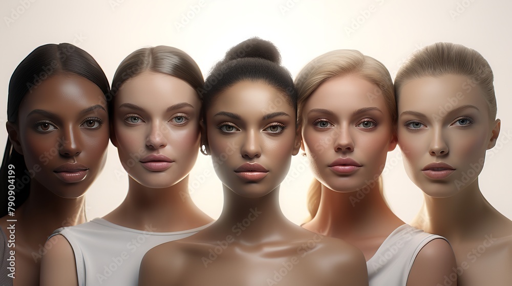 Portrait of Diverse Group of Beautiful Women

