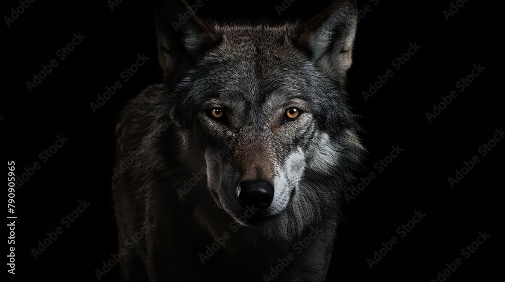 Scary Dark Gray Wolf Canis Lupus Direct Eye Contact
Scary Dark Gray Wolf Canis Lupus Direct Eye Contact