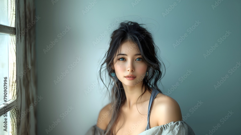 Portrait of a young asian woman with mesmerizing eyes Portrait of a young asian woman with mesmerizing eyes
