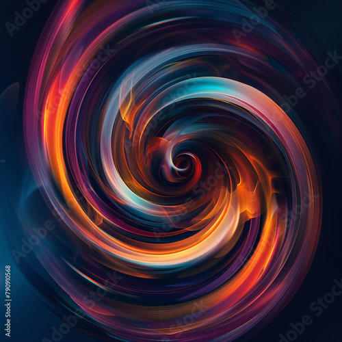 Abstract concept of flux, visualized as a dynamic 3D vector swirl of colors and shapes, representing change and flow in a visually captivating way