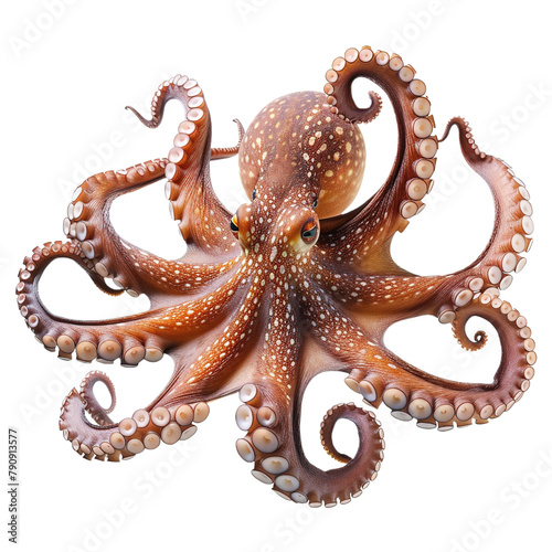 Octopus on white background,png