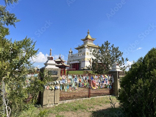 The territory of the Buddhist temple Golden abode of Buddha Shakyamuni. Elista, Republic of Kalmykia, Russia