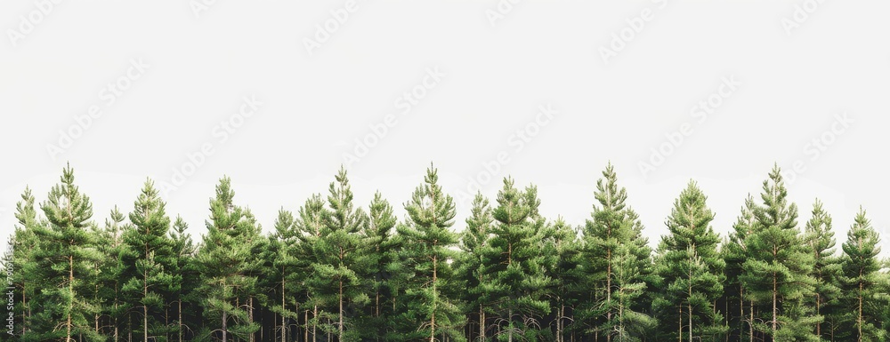 Fototapeta premium row of trees copy space, design for nature themed background poster banner