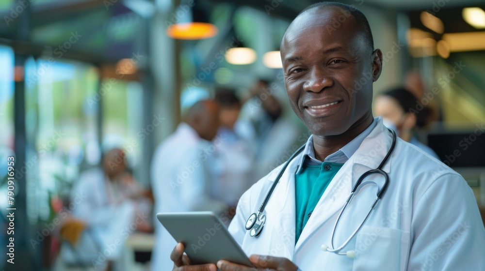 Fototapeta premium Smiling Doctor with Digital Tablet