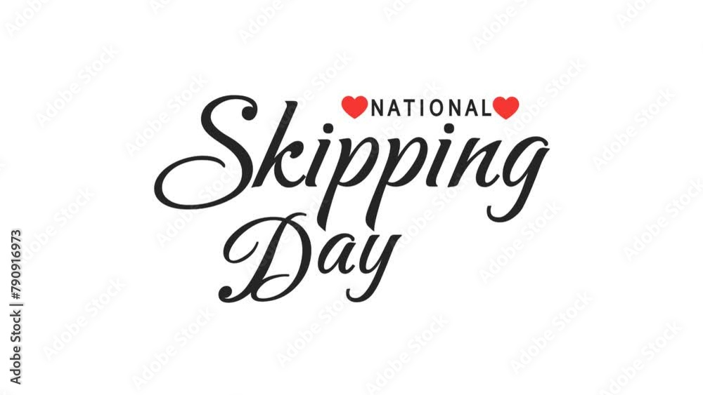 National Skipping Day Text Animation. Great for National Skipping Day Celebrations with transparent background, for banner, social media feed wallpaper stories National Skipping Day Text Animation. Great for National Skipping Day Celebrations with transparent background, for banner, social media feed wallpaper stories