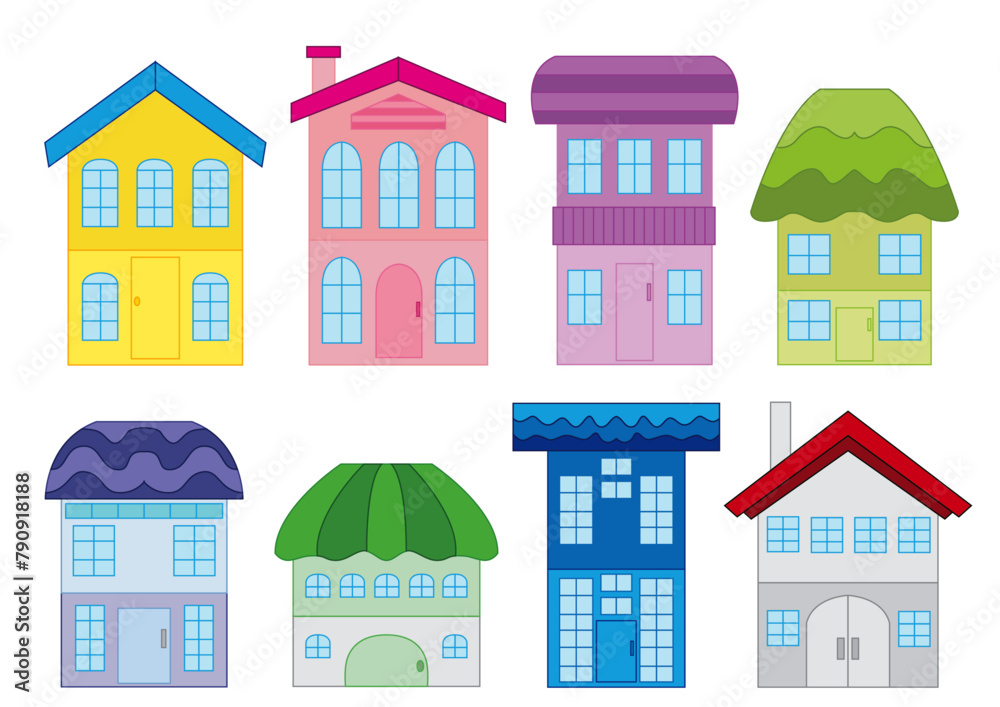 2 story house design on white background illustration vector