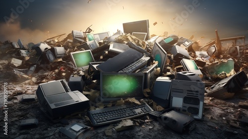 Waste Full of Electronics Recycling: E-Waste Heap